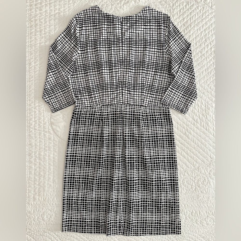 J. McLaughlin Catalina Cloth Mia Dress Black White Mod Matrix Women’s XL - Picture 3 of 10